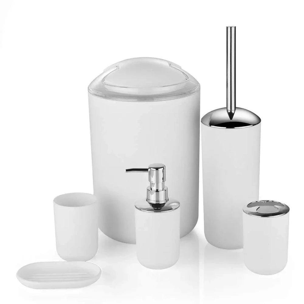 Set de 6 Accesorios para Baño    - Blanco