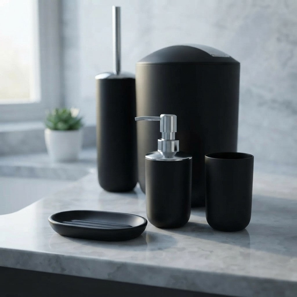 Set de 6 Accesorios para Baño    - Blanco