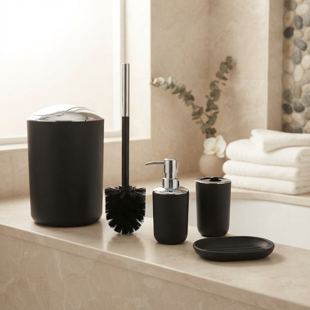 Set de 6 Accesorios para Baño    - Blanco